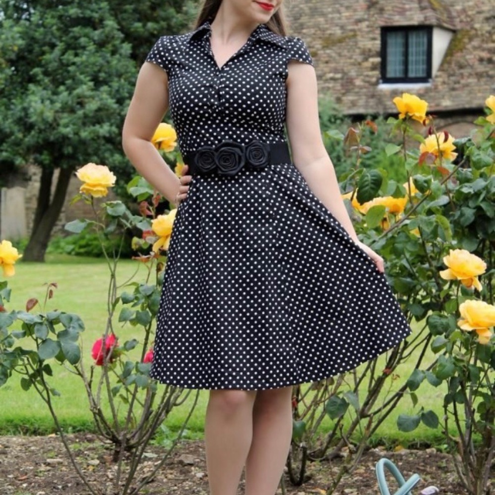 ModCloth vintage polka dot dress 1x